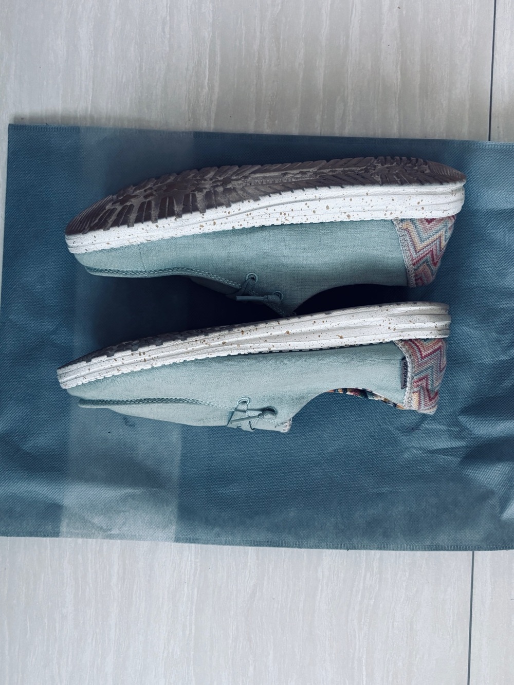 HEYDUDE Wendy Aloe Green Floral Boho Slip On Shoes Women’s Size 10 - Picture 6 of 9